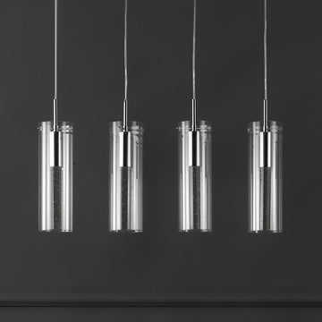 Mium Modern Style Iron/Crystal/Glass Integrated LED Linear Pendant - JONATHAN Y
